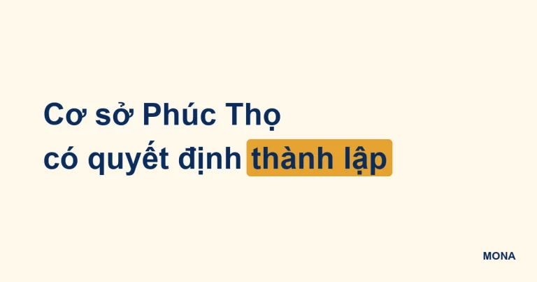 Thẻ thông báo cơ sở Phúc Thọ có quyết định thành lập