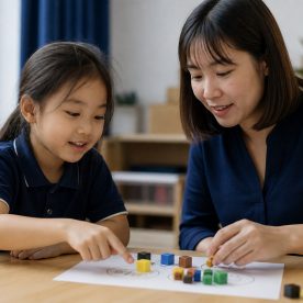 Giáo viên dùng khối đếm giải thích bài Toán cho học sinh tiểu học